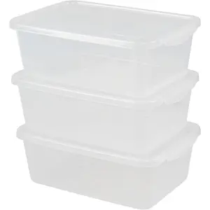 3 Pack 6.5 Quart Lidded Bins, Dough Proofing Box, Clear Container