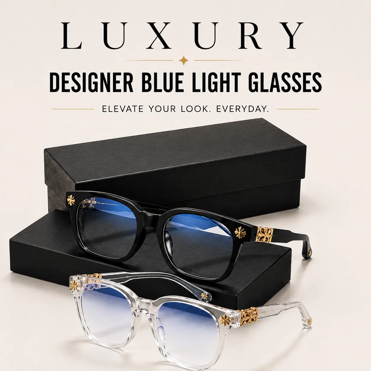 2 pcs Classic Trendy Blue Light Glasses, Unisex, Stylish, Fashion