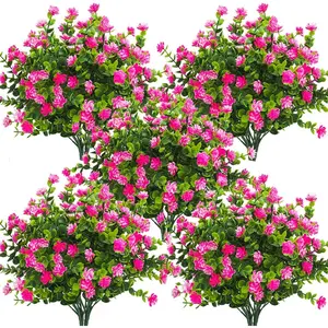 pink Artificial Flower (10/20pcs/set), UV Resistant Colorful Fake Flower, Decorative Bouquet for Home Garden Party Wedding Decor, Artificial Flowers Bouquet