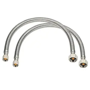 Homewerks  0.5 FIP x 0.37 in. Dia. Compression Braided Stainless Steel 16 in. Faucet Supply Line