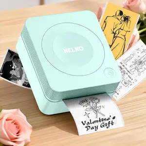 PM230 Mini Thermal Printer wiith 3 Rolls Paper，2 Inch Bluetooth Sticker Maker for iOS&Android,Inkless Portable Printer for DIY Creation, Study Notes, Photos, Journals，Receipts, Lists, Memos,  Ideal Gift for Valentine's Day
