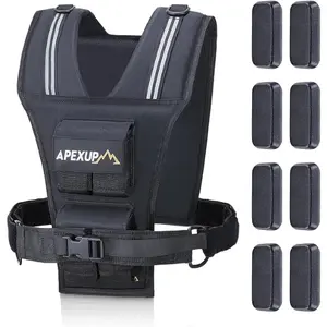 APEXUP Adjustable Weighted Vest for Men - 20lbs/30lbs/40lbs Weights with Reflective Stripe