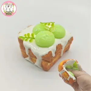 handmade green grape toast squishy toy