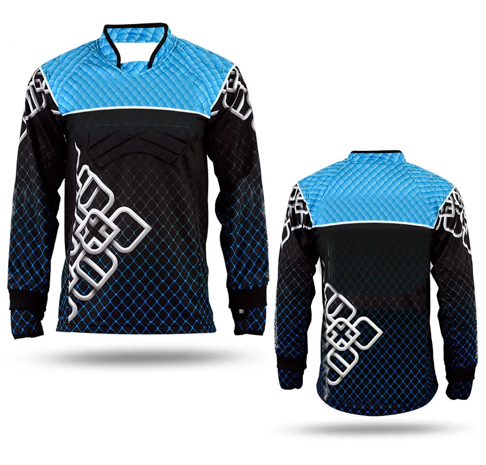 Galaxy High Quality Paintball Long Sleeve Padded Lightweight Jersey Black/Blue - 1202