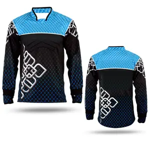 Galaxy High Quality Paintball Long Sleeve Padded Lightweight Jersey Black/Blue - 1202