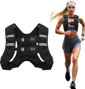 Adjustable Weighted Vest, 6lb-30lb Weight Range, Reflective Stripe, Ideal for Running, Various Fitness Workouts