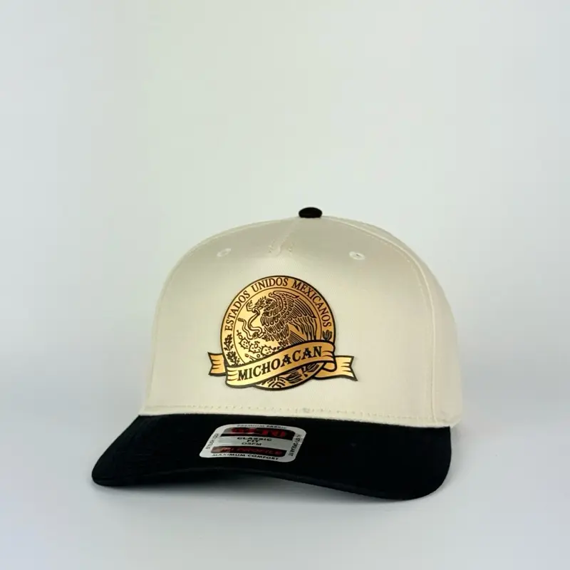 Custom Mexican Snapback Hat – Gold & Black Acrylic Patch | State or Last Name