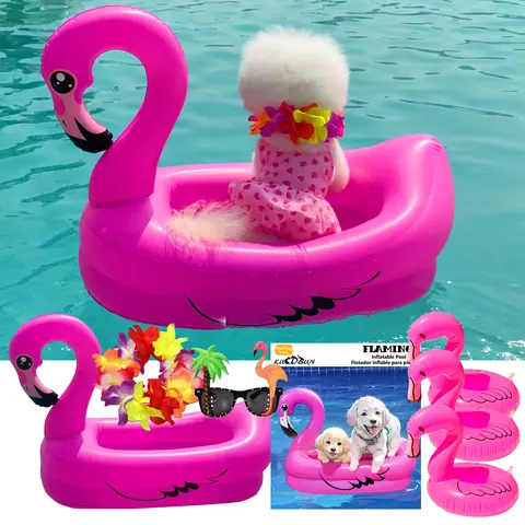KUCDBUN Dog Pool Float, Funny 6-in-1 Inflatable Dog Floats for Pool, Dog Raft for Small Dog, Puppy and Doggies, Pool Inflatables, Portable Pool Floater