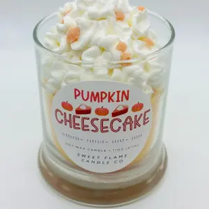 Pumpkin Cheesecake Dessert Candle - Perfect for Fall and Halloween Decor - Ornaments - Freshener capri blue Aroma Scent