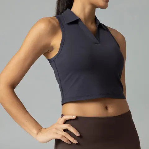 Colorfulkoala Women's Sorona Slim-Fit Sleeveless Polo Tank Tops - Athleisure Sweat-Wicking Athletic Clothing, 3D Underarm Cut Frees Every Swing, Tennis-Ready Flex Golf-Ready Crop Shirts (Back to School Essentials)