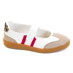 Corky's White With Red Calm Down Sneakers