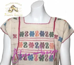 Blusa de Amuzgo Bordado a Mano en Telar | Unitalla
