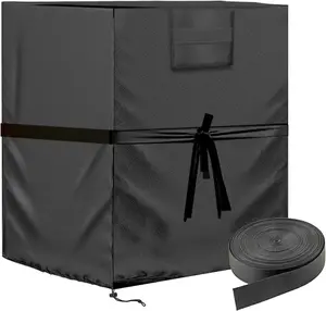 Central Air Conditioner Cover with Windproof Straps & Reinforced Buckles 420D Duty Hvac Cover for Outside Unit Condenser From Winter Rain Snow Ice Dust Up to 34x34x30 inches