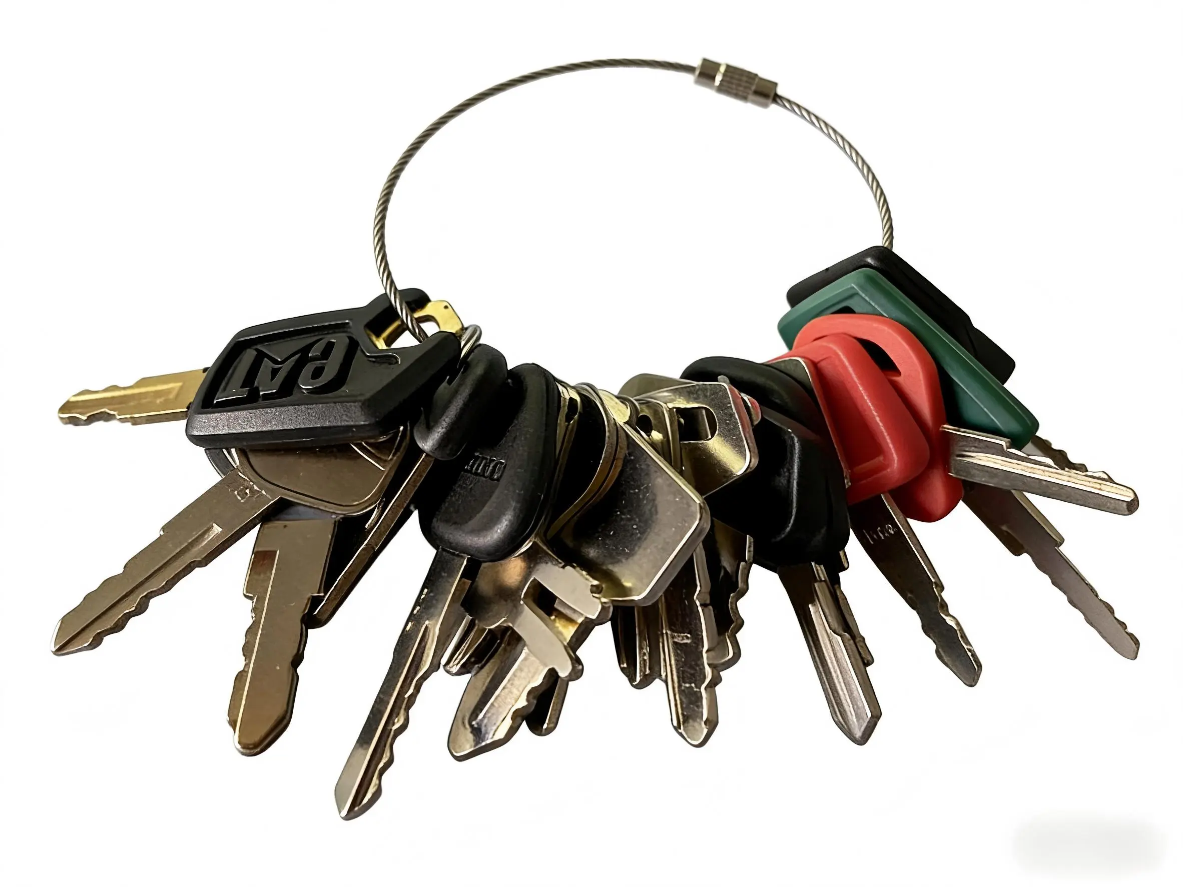 21-Piece Heavy Equipment Key Set for Caterpillar Komatsu Kubota Volvo Yanmar John Deere Terex Takeuchi Hyster JCB Bobcat D250JDR truck accessories Essential Tool for Construction Machinery Operators caterpillar truck key