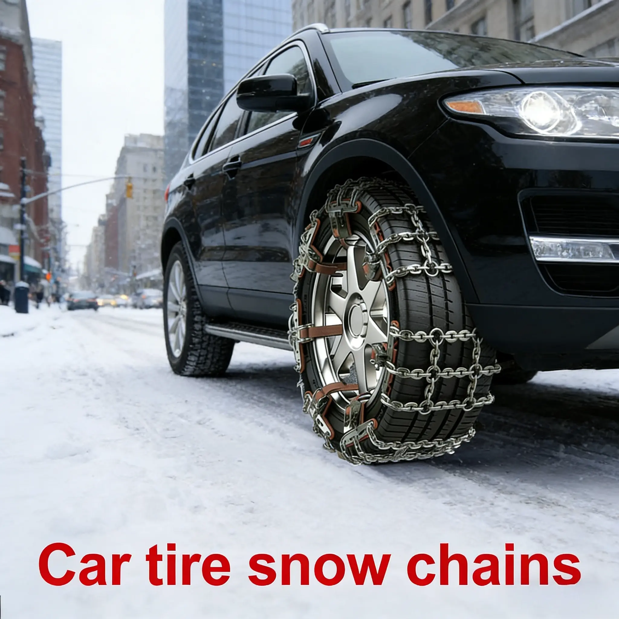 2026 New High Manganese Steel Tire Chains 4PCS - Universal 165-285mm Fit, Anti-Skid Traction for Cars SUVs in Snow Ice Mud