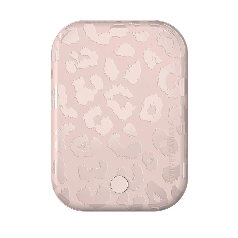 Velvet Caviar Nude Leopard MagSafe Magnetic Power Bank - Chargeable External Battery Pack, Portable Charger Accessory with Fast Charging, Strong Magnetic Grip for iPhone Wireless Chargers