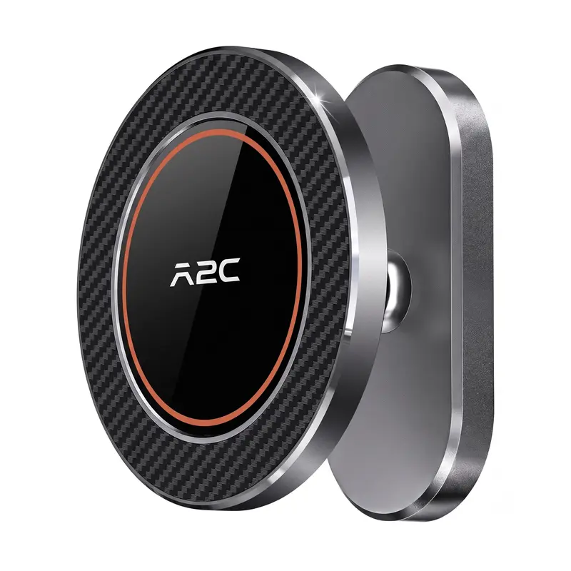 Aerospace A2C Alloy Magnetic Phone Holder - Silicone, 360° Rotatable, N55 Magnet, 1-Hand Attach, MagSafe-Compatible, Durability, Screen Access, Desk Mount, Golf Cart Fit (EZGO, Club Car, Yamaha, Icon Square Struts), iPhone Accessory, Men's Gift