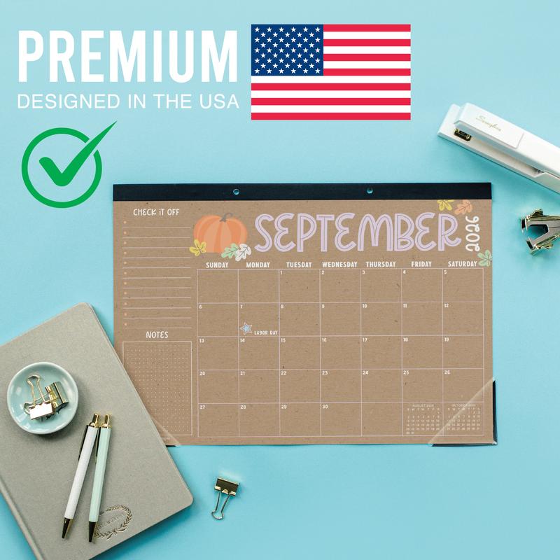 Hadley Designs 2026-2027 Desk Calendar 18-month 11x17 Inches Monthly Planner for Office & School Planning