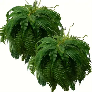 Artificial Shrubs Plastic Plants Persian Grass Fern Leaves Fake Bushes for Wedding Indoor Outdoor Home Garden Verandah Kitchen Office Table Centerpieces Arrangements Christmas Decoration 2 pcs Decorative Ornaments outdoorfun