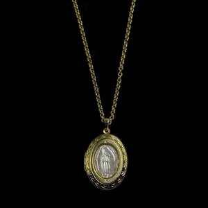 Gold Oval Lady Guadalupe Locket