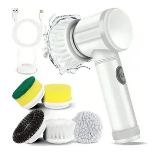 Cordless Electric Spin Scrubber with 5 Replaceable Brush Heads Powerful Cleaning Tool