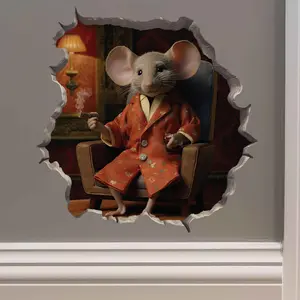 Lounging Gentleman Mouse Hole Decal