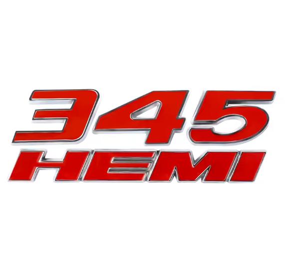 345 HEMI Engine Badge 5.7L Dodge V8 Muscle Car Accessory for Charger Durango 300 Challenger Mods Adhesive Emblem Easy Install