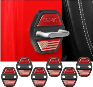 6PCS Door Lock Decoration Cover for 2018-2024 2025 Jeep Wrangler JL JLU 4XE Unlimited Sahara Sports Rubicon 2020-2025 Gladiator JT Accessories Door Latch Guard Cover Red