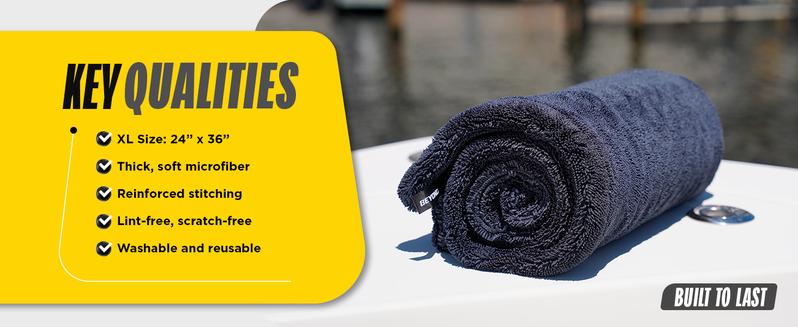 Beyond Drying Towel - Premium Car Drying Microfiber - Large & Super Absorbent - Detailing Towel for Cars and Boats - One-Pass Scratch Free Cleaning Towel - 24 x 36 Black Beyond Drying Towel - Premium Car Drying Microfiber - Large & Super Absorbent - Detailing Towel for Cars and Boats - One-Pass Scratch Free Cleaning Towel - 24 x 36 Black
