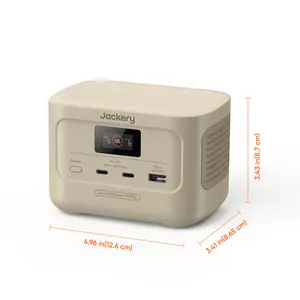 New Jackery Explorer 100 Dune White Portable Power Station 99wh Charge Controllers and Accessories
