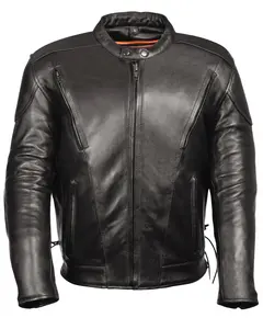Milwaukee Leather Men's Side Lace Vented Scooter Jacket - Lkm1765