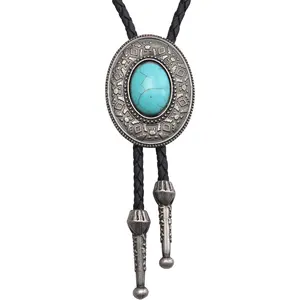 Native American Bolo Tie Rodeo Cowboy Leather Necktie Western Necklace Costume Accessories for Men,Women
