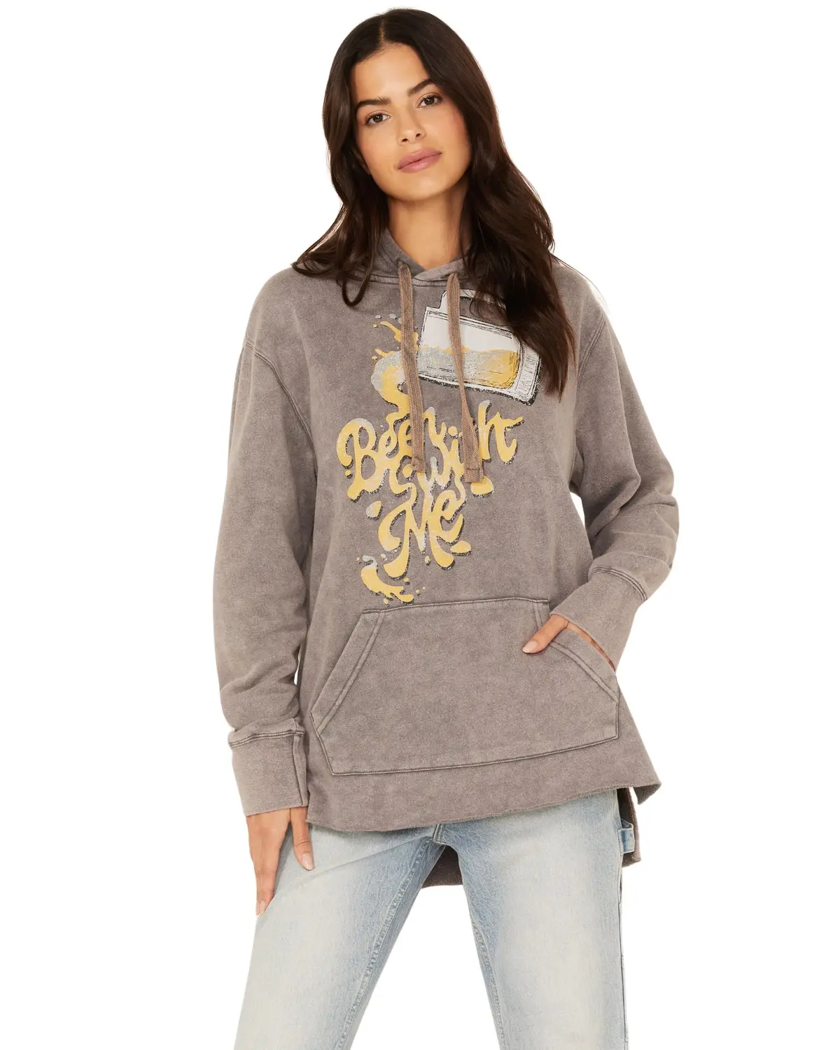 Cleo + Wolf Women's Women'S Beer With Me Washed Graphic Hoodie - Clfa23k65
