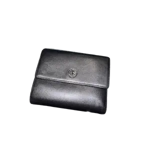 Pre-owned CHANEL smoke grey and black leather Bag Accessories Vintage Smokey Grey Wallet 10967199 (2005)