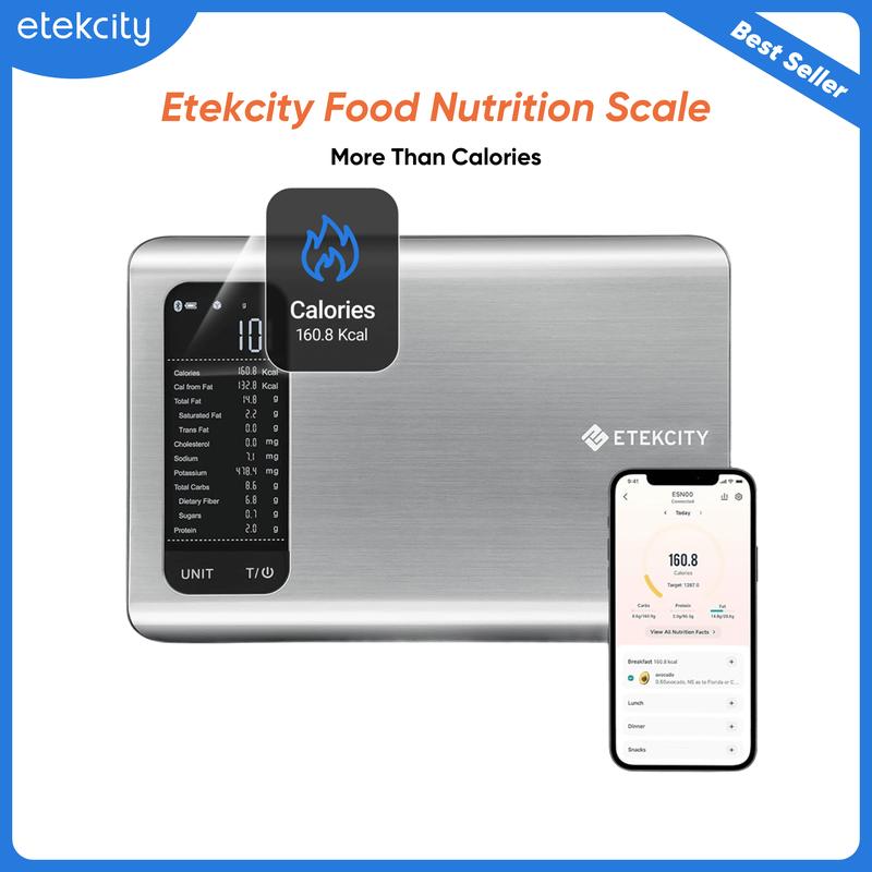 Etekcity ESN00 AI Smart Food Scale | 19 Nutrient Facts Auto Scan | Digital Calorie Counter for Meal Prep & Fitness | Compact Stainless Design | Valentinesday Gift