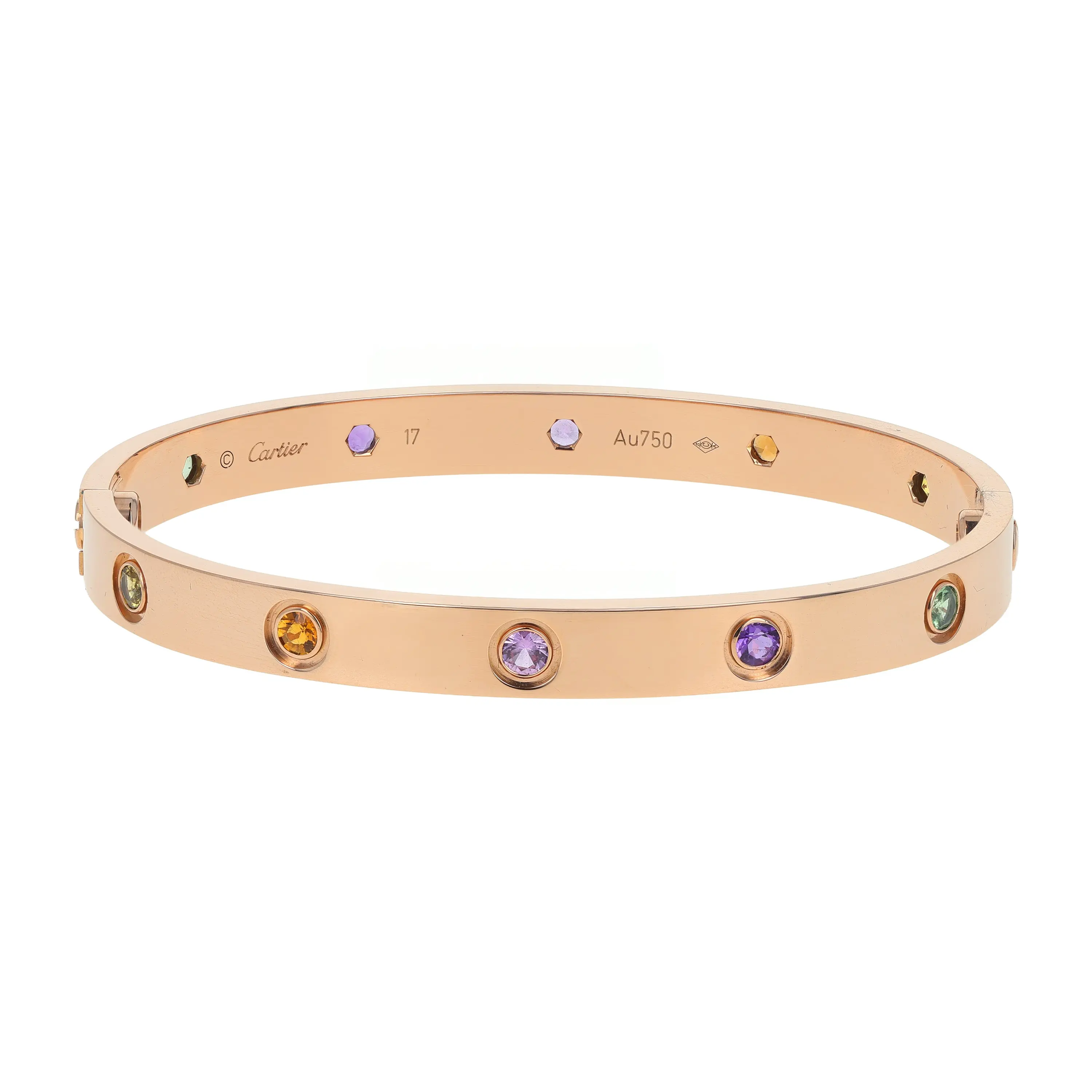 Pre-owned Cartier Love Bangle Bracelet Size 17
