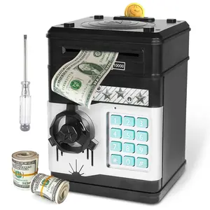 Smart Money Box, 1 Count Automatic Coin Box with 1 Screwdriver, Password Money Saving Box with English Songs, Home Decor for Living Room Bedroom, Money Safe Box, Cash Saving Box, Coin Bank