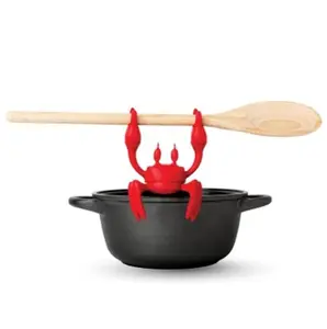 Silicone Spoon Holder Crab Spoon Holder Steam Releaser Kitchen Gadgets BBQ Cutlery Holder Kitchen Accessories Home Decoration