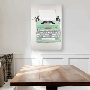 Begin Home Decor C1MP2030G4HUOO 20 x 30 in. Mint Typewriter - Neo Mint Object Metal Print Wall Art for Home Decor