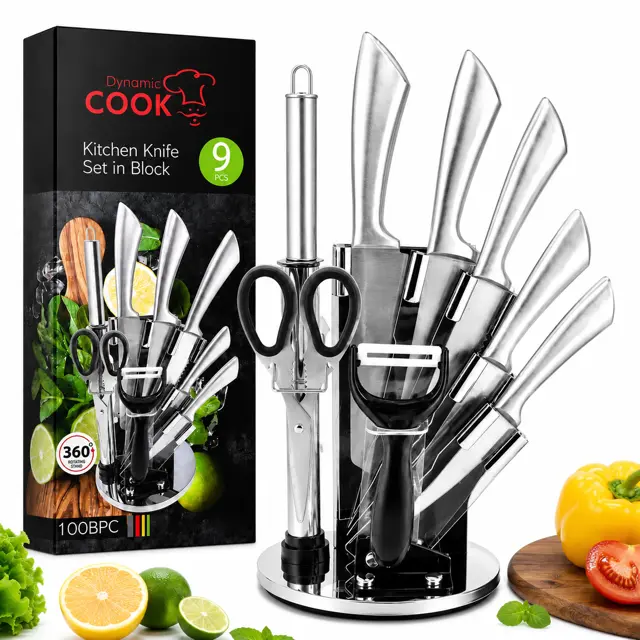9-Piece Kitchen Knife Set Includes