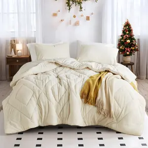 Comforter Set Reversible Feather-Soft Plush Comforters, All Season Diamond Quilted Microfiber Comforters Bedding Set, Kyla