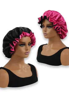 Women's Two-Layer Lace Sleep Cap, Satin Hair Protection Hat, Bath Cap, Sleeping Cap, Comfortable Fashion Design, Daily Use, Luxurious Soft Breathable Night Cap