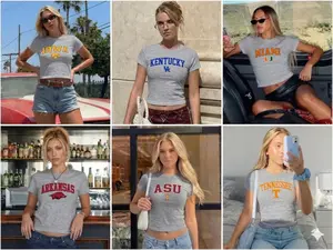 [Sport Grey & Black] All Teams College Football Graphic Baby Tee, Vintage Campus Map Game Day Tee, Unisex Sports Fan G5000B, University Football Style Top