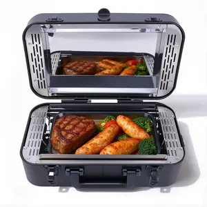 Portable Electric Grill, Smokeless Indoor/Outdoor BBQ with 550°F Fast Heat, Non-Stick Surface & Easy Clean – Perfect for Camping, Tailgating & Apartments