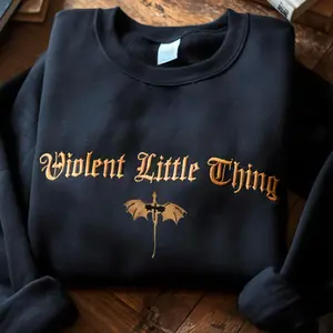 Embroidered Violent Little Thing Sweatshirt, Embroidered Fourth Wing Shirt, Basgiath War College Shirt, Dark Academia Sweatshirt, Xaden Riorson Hoodie