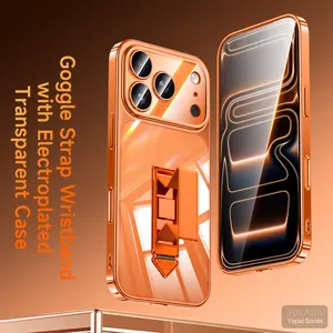 Phone Case for iPhone 17 Pro Max - New stylish transparent minimalist design with wristband. Smooth texture, anti-fingerprint and anti-oxidation protection for the phone. Full coverage for the lens. Suitable for both men and women.