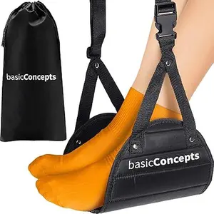 Airplane Foot Hammock (Memory Foam), Perfect Airplane Footrest to Relax Your Feet | Foot Hammock for Airplane Travel Accessories, Desk Foot Hammock, Travel Foot Rest, Comfy Foot Hanger Airplane