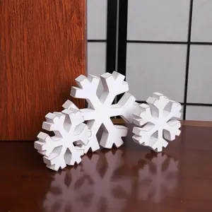 3 Winter Farmhouse Snowflake Decorations - Home Decor Christmas White Distressed Snowflakes, Photo Props, Fireplace