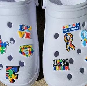 Set of 10 Autism Awareness shoe charms