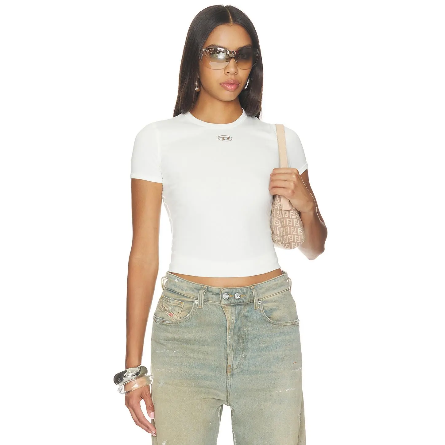 Diesel Uncutie Long T-shirt in White